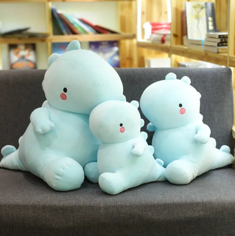 Soft down cotton dinosaur plush doll in blue colour, available in multiple sizes from 10cm to 60cm