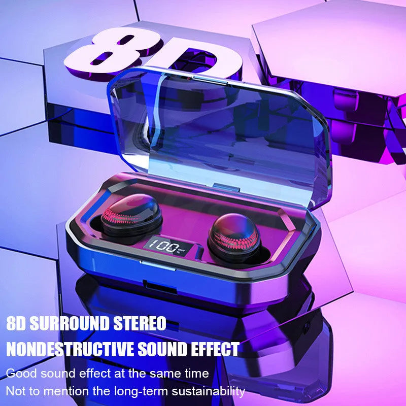 Black X10 Bluetooth wireless headset and charging case with 3000mAh battery capacity.