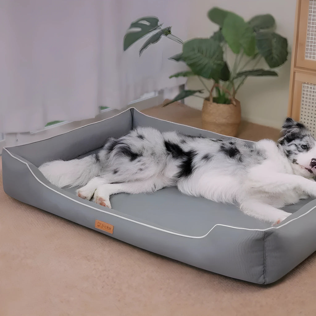 Oxford fabric dog bed with removable washable cover in grey, army green, brown or camouflage
