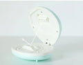 Shell rainbow projection light in blue or pink, ABS plastic, 130 x 118 x 54mm, USB 5V 1A, 1200mAh battery.