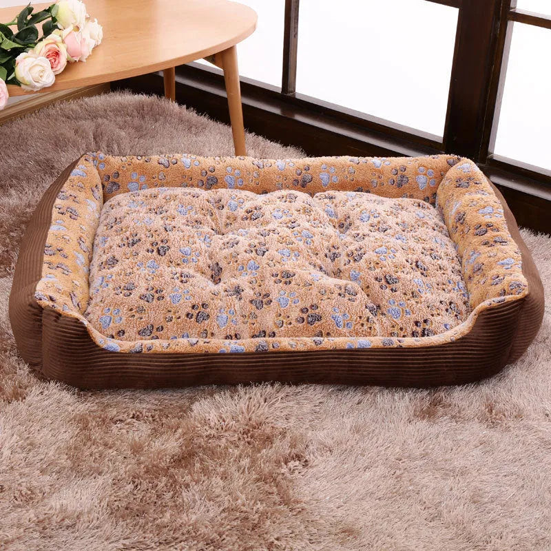 Flannel and corduroy pet nest for cats and dogs in brown, pink, or white, XXS size 45 x 31 x 15cm