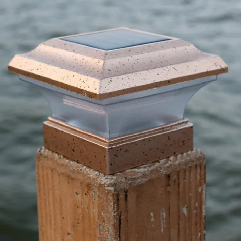 Outdoor solar column headlight XNZ-0012 with LED, IP44, white light option, 145x145x130mm