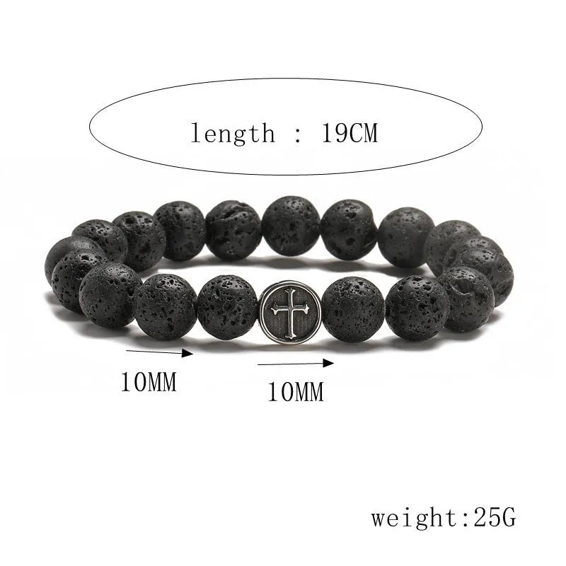 Geometric agate bracelet in Volcano colour with stainless steel clasp