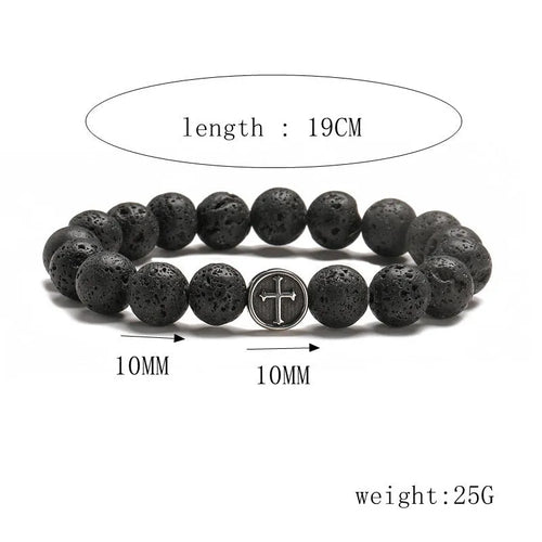 Geometric agate bracelet in Volcano colour with stainless steel clasp