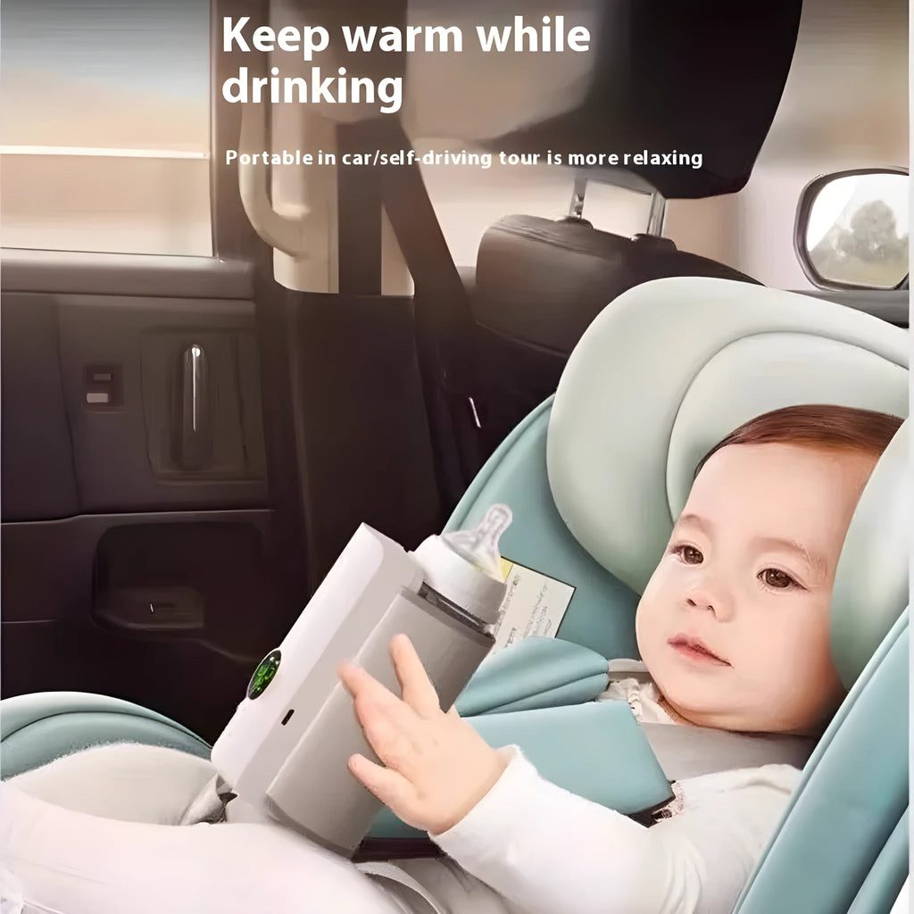 Grey and white car USB electric milk warmer for baby bottles