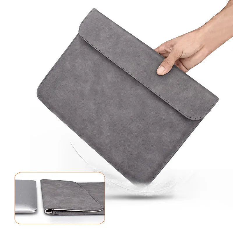 Women's laptop inner case holster with zipper compartments, waterproof anti-theft clutch bag in grey pink white yellow.