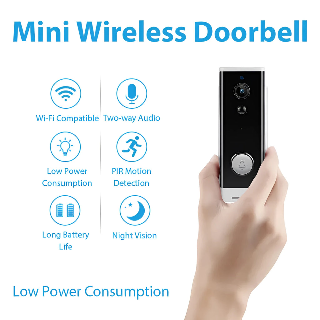 White wall-mounted wireless network camera with 1080p resolution for remote mobile phone monitoring.