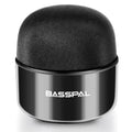Black mini portable Bluetooth speaker showing button controls and compact design