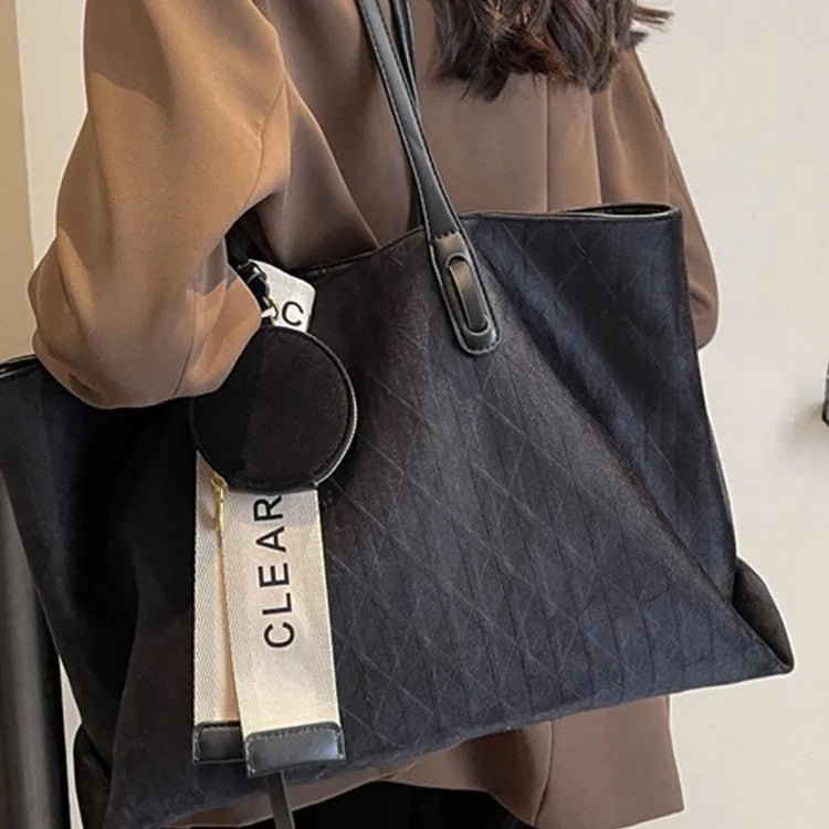 Large horizontal polyester shoulder tote bag with internal zipped compartment in four colour options