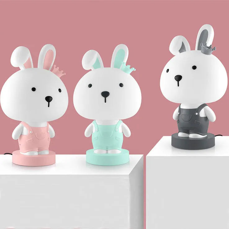 Cartoon animal table lamp with LED light in bear, cattle, rabbit, or tiger designs