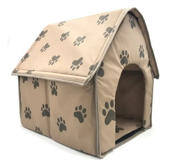 Brown foldable pet mattress dog nest dog cage, 47x49x49cm with 22x26cm door