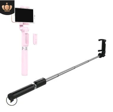 Aluminium alloy Bluetooth selfie stick with tripod legs and remote control for smartphones