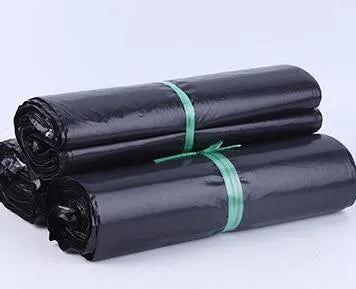 A bundle of 100 clear PE courier bags with self-adhesive sealing stickers in various sizes.