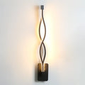 LED aluminium wave wall light 16W black finish push button switch