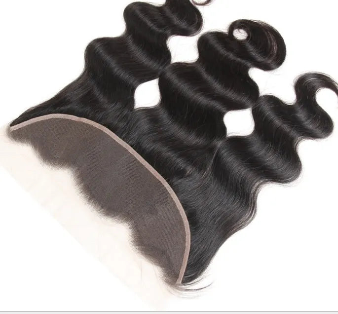 Real human hair wig block 4x13 inches body wave texture wefted hairpiece crown coverage