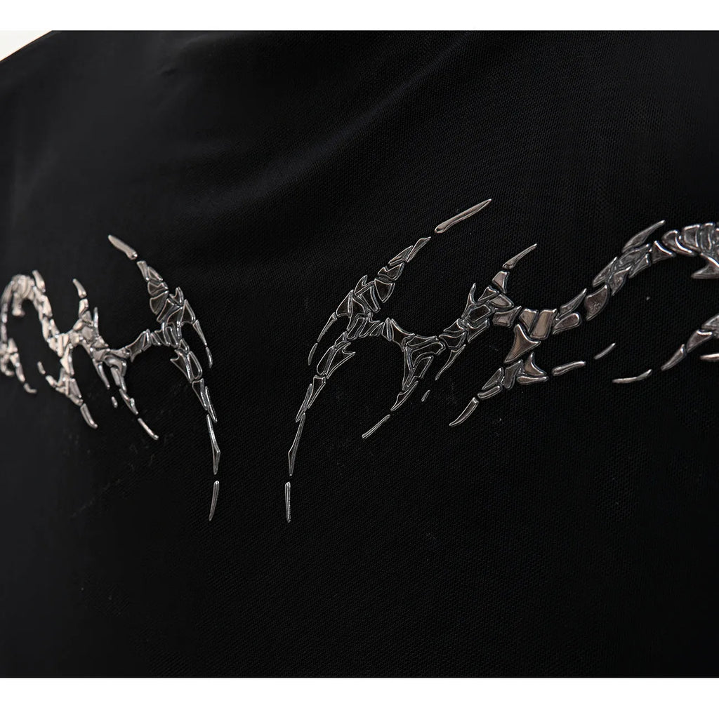 Men's black mesh bottoming shirt with slim fit design and long sleeves showing cooling fabric construction