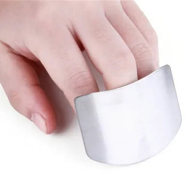 Stainless steel finger guard for vegetable cutting protection, single and double finger sizes
