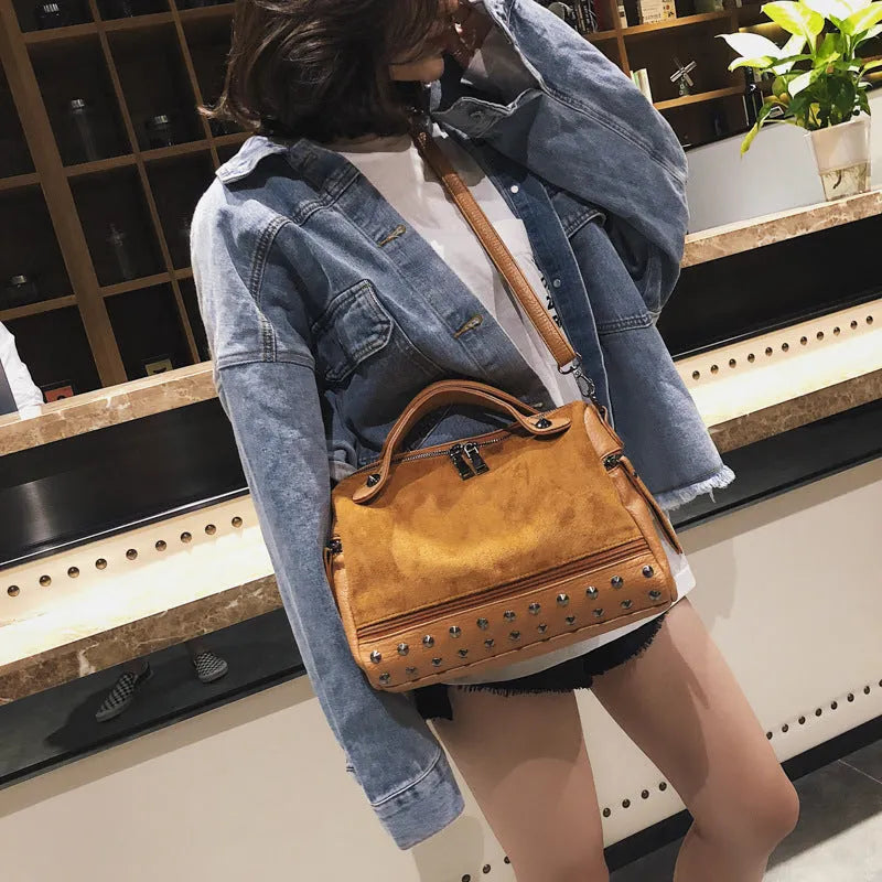 Soft PU leather women's tote shoulder bag with zip closure in classic colour options