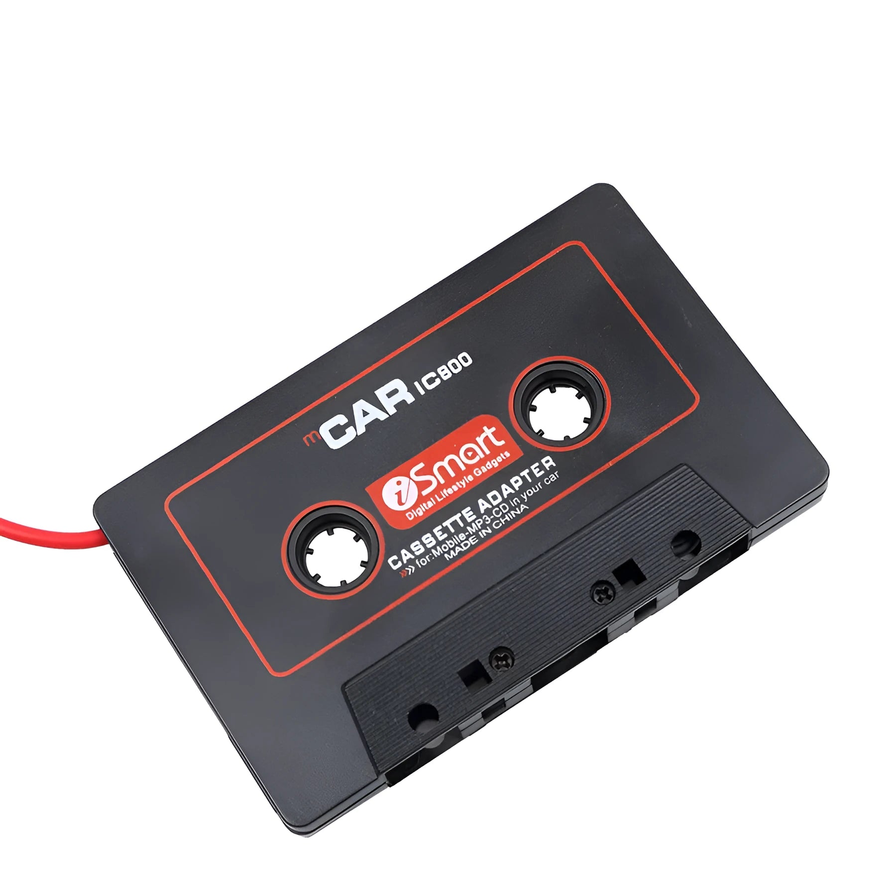 Black MP3 to car cassette converter adapter with 3.5mm audio jack plug
