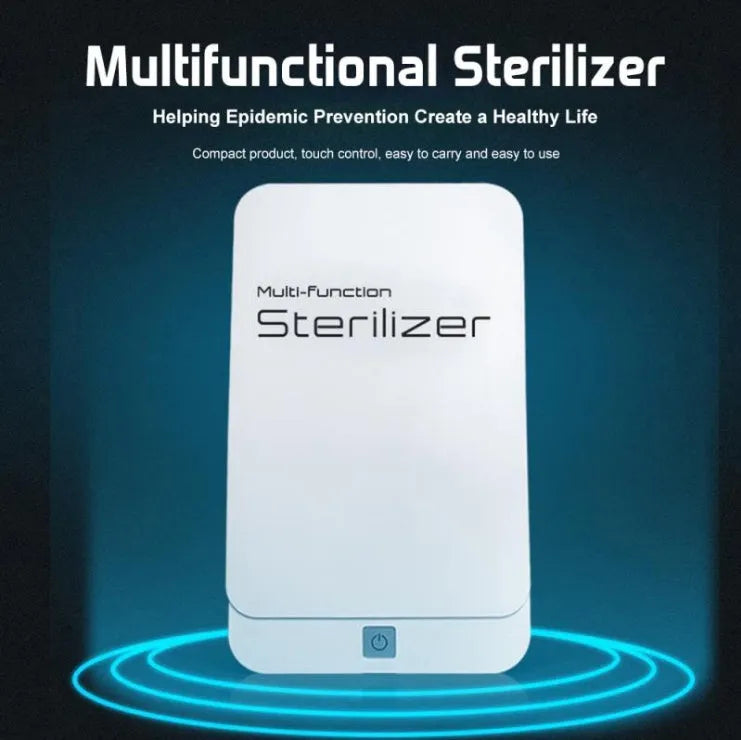 UV phone sterilizer box with purple light, for sanitising mobile phones and masks