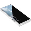 20000mAh power bank with LCD display and dual USB ports in black, red, or white colours