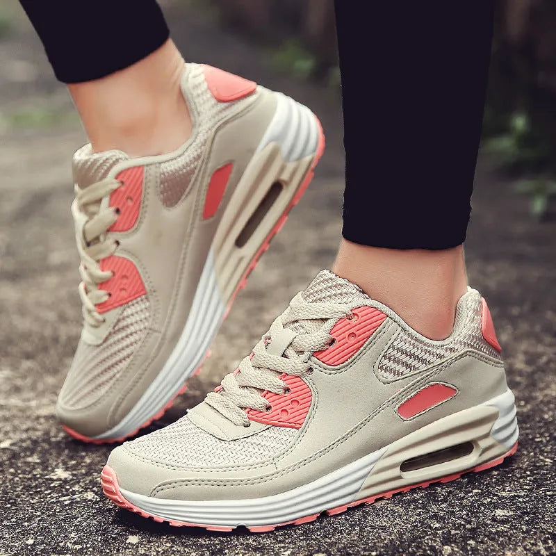 Women's casual shoes with 3.5cm heel in beige orange, grey and pink purple colours