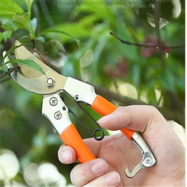 12 piece garden tool set with alloy steel heads in a plastic storage case for household gardening