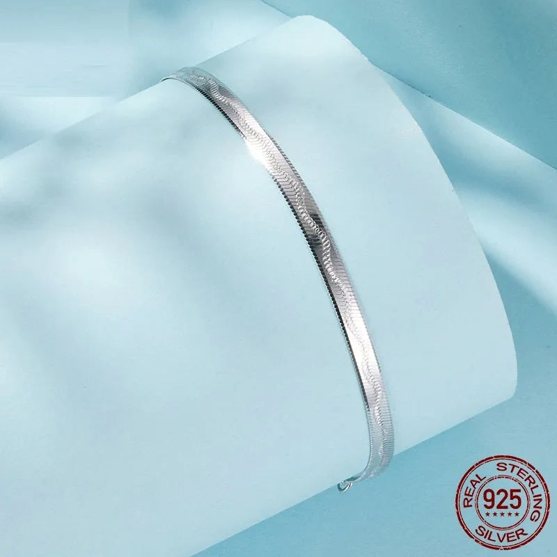 S925 sterling silver bracelet unisex SCB303 colour electroplated finish on plain background