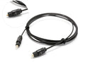 OD2.2mm digital audio fibre optical cable with TOSLINK connectors on a white background.