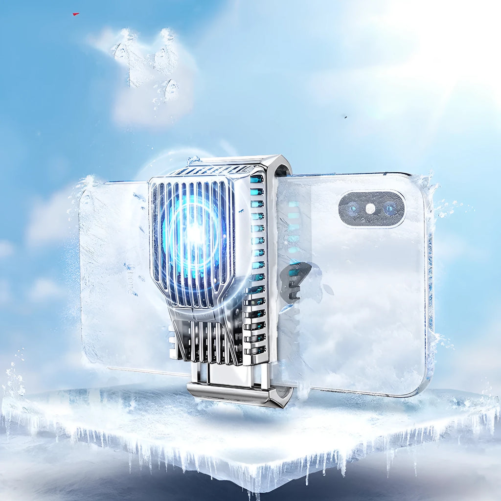 Black mobile phone clip-on radiator cooler with USB cable for 4-7 inch smartphones