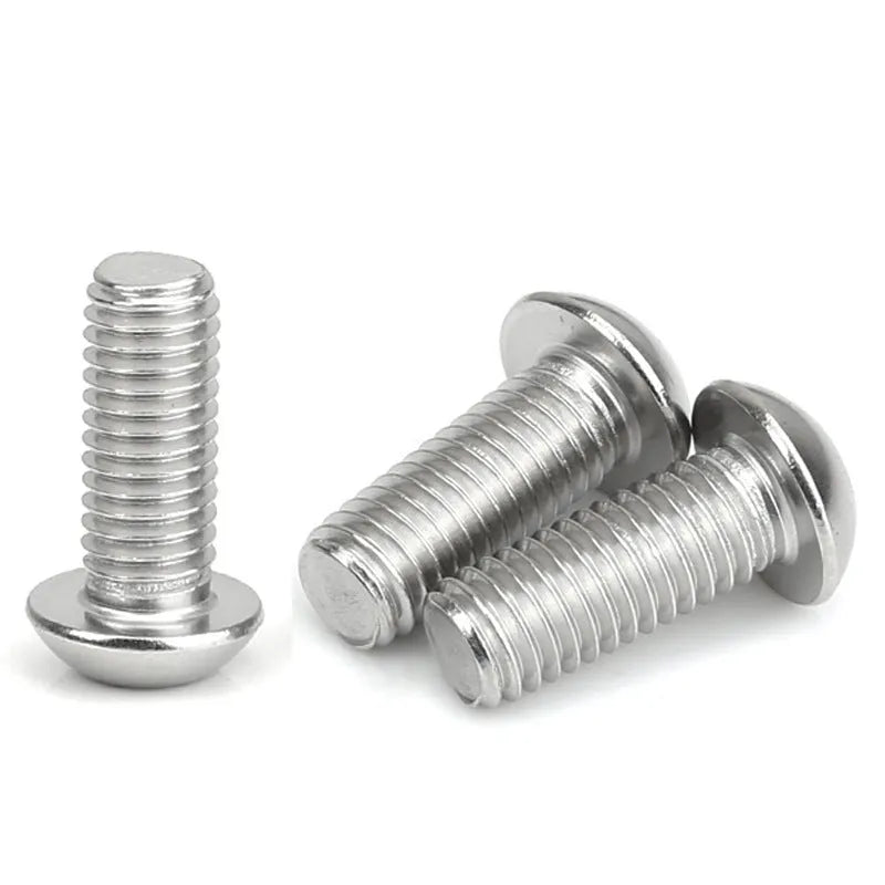Stainless steel half round head pan head hexagon screw with whitewash finish