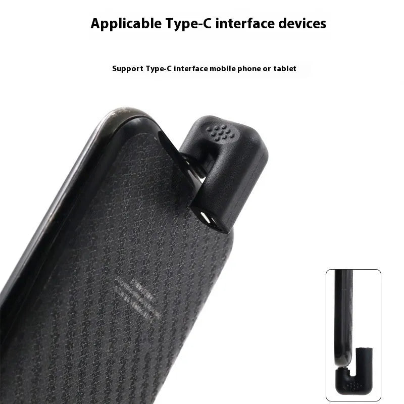 U-Bend plastic male to female adapter cable with four adapter pieces for mobile phones and tablets