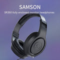 Fully enclosed monitoring earphones headworn over-ear black wired industrial style headphones