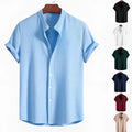 Men's loose short sleeve summer shirt in polyester fabric available in multiple colours