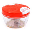 Green manual vegetable chopper with stainless steel blades and 500ml container