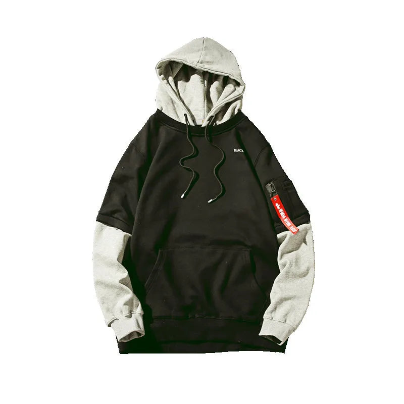 Cotton sweatshirt in black with crew neck and long sleeves, available in sizes M to 5XL