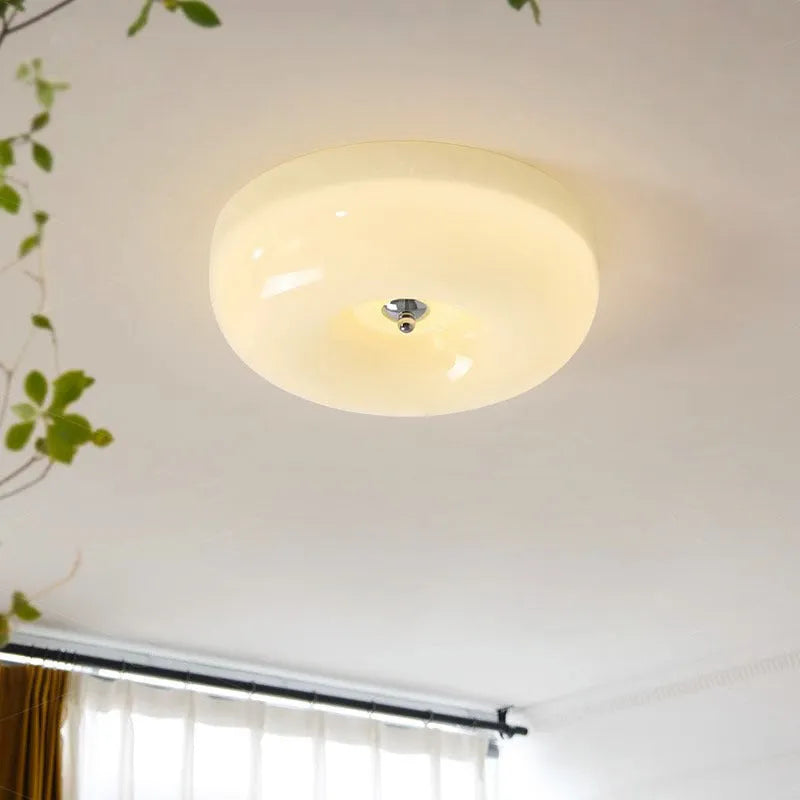 American style cream colour bedroom ceiling lamp with three-colour light function