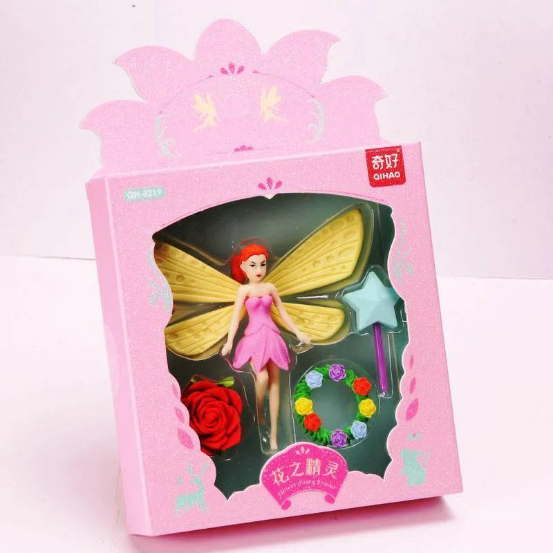 Box of TPR Flower Fairy eraser suit 12 sets for modification