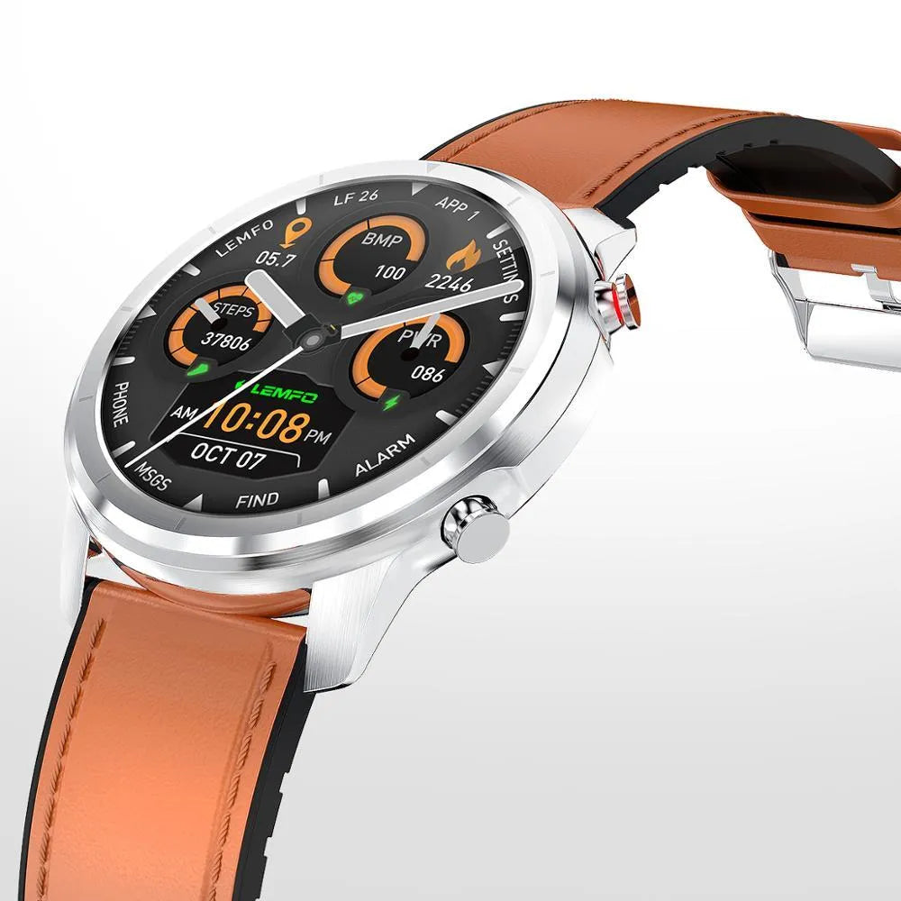 LEMFO LF26 smart bracelet with 1.3-inch screen shown in Silver colour on a wrist.