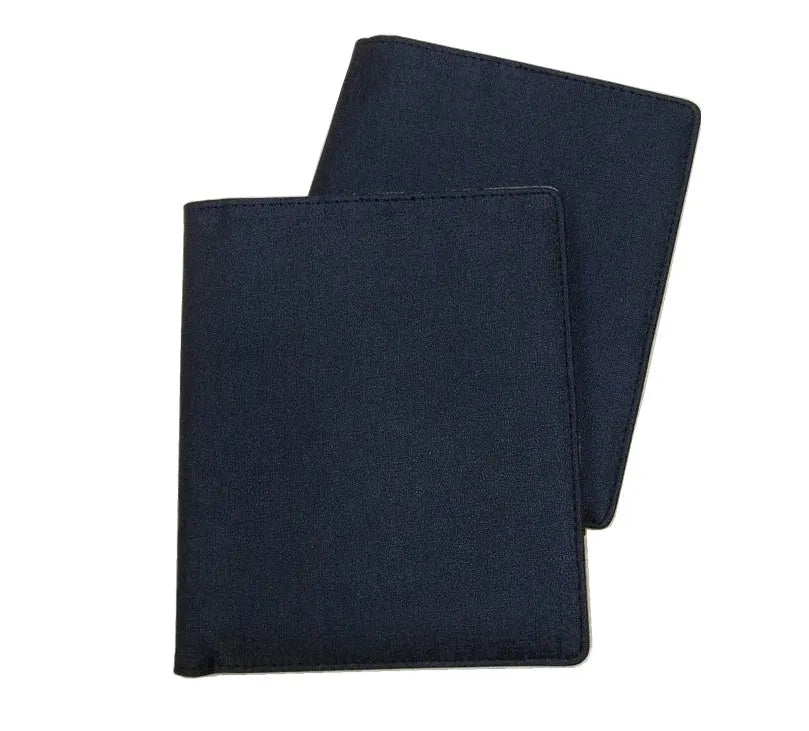 Blue car-themed notebook shell in imitation leather PU measuring 18.5cm by 15.5cm with protective PP bag