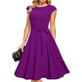 Women's black sleeveless party dress with lace-up waist and oversized swing skirt