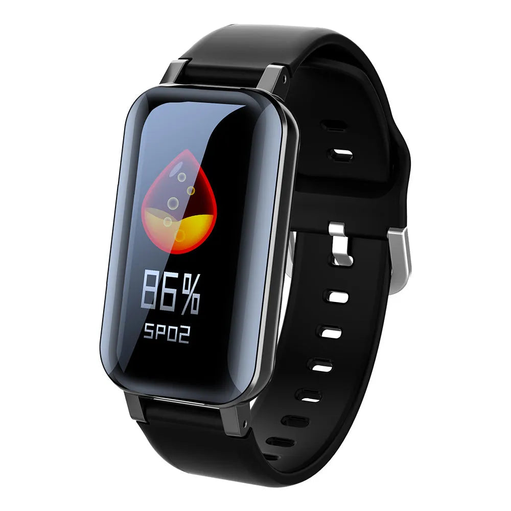 Smart call bracelet with heart rate monitor in black, blue, or coffee colour options
