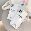 Soft silicone iPhone case with a printed Korean bear cartoon design on the back.