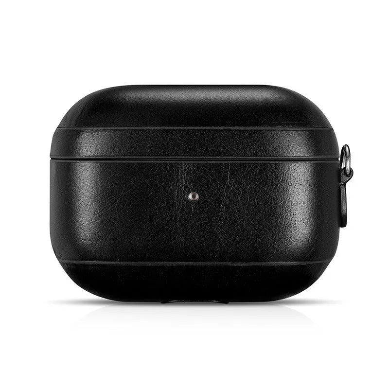 Ring Buckle Series flip protective sleeve for AirPods Pro in brown plastic and leather
