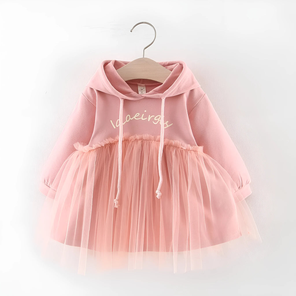 Girls baby dress and skirt set in pink and yellow, cotton blend, sizes 70-100cm available