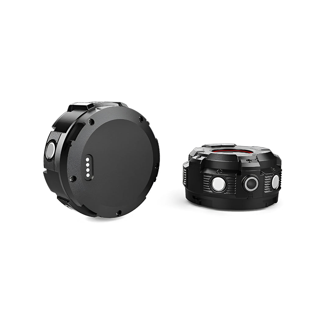 Black sports digital camera with waterproof design measuring 290mm long
