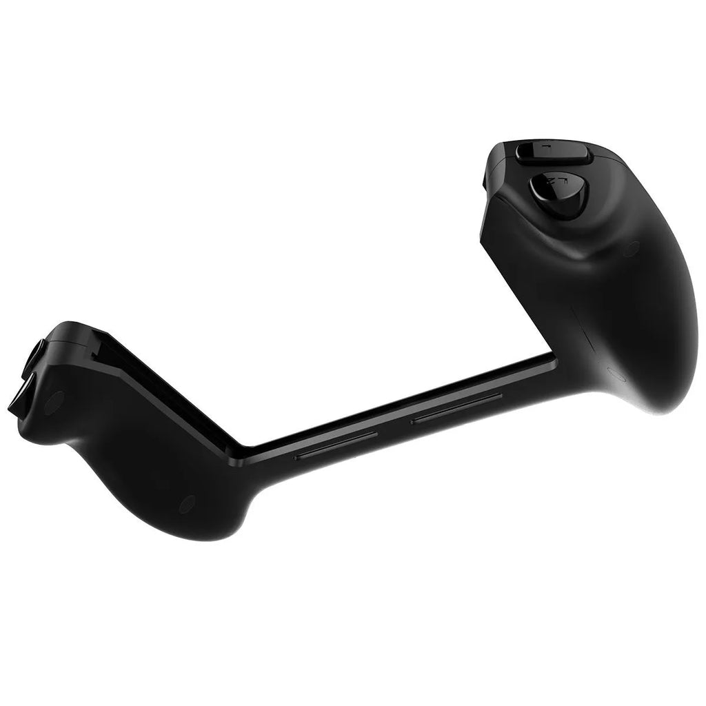 Black Nintendo Switch wireless gamepad with ergonomic curved grip and textured joysticks