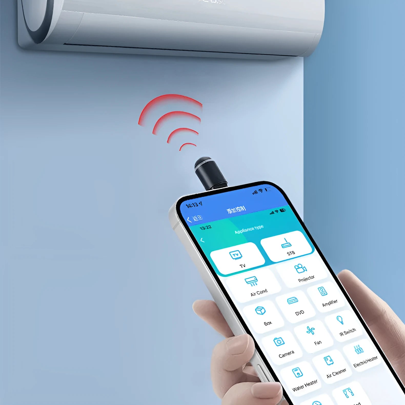 Black capsule infrared emitter for smartphone with Lightning, USB-C, and micro-USB interface options