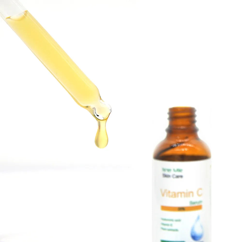30ml bottle of Vitamin C serum for brightening dull and pigmented skin.