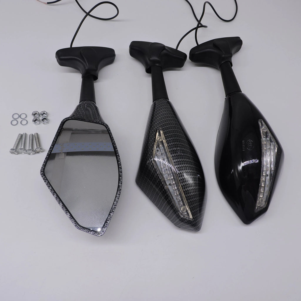 Motorcycle rearview mirror with convex lens aluminium reflector black snakeskin finish
